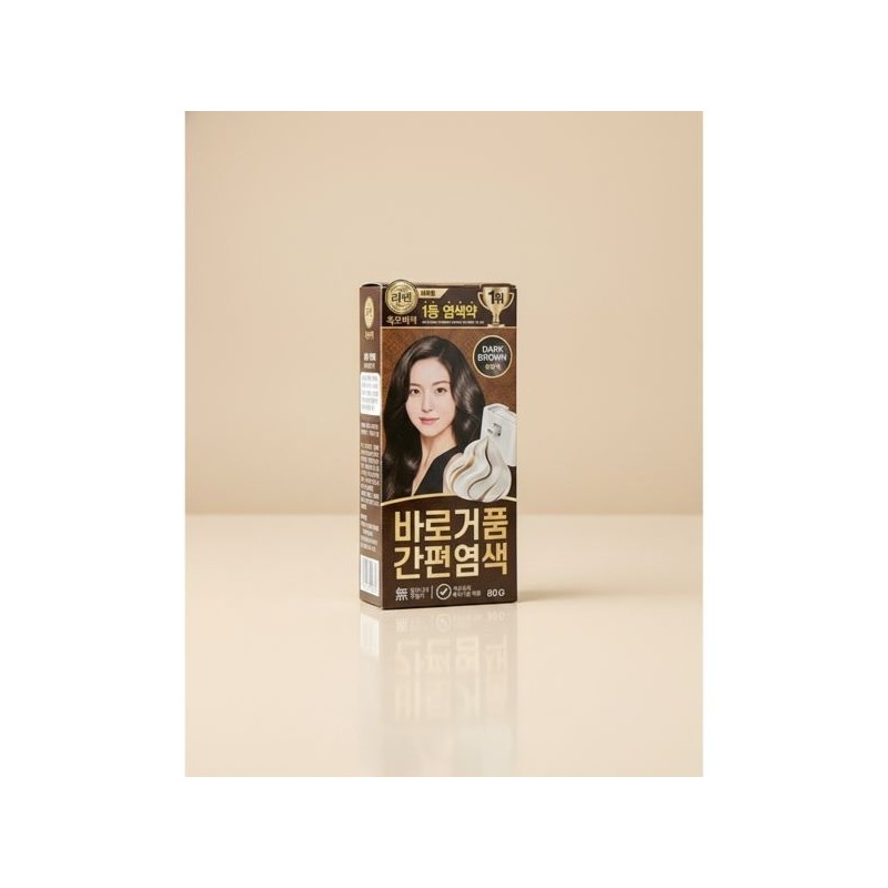 Lien 3종 (택1) [리엔] 흑모비책 바로거품 간편염색 80g 자연갈색 4889711