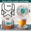 Coasters for Drinks Turtle Cork Base Coasters with Holder Sea