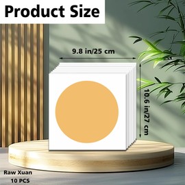 Fkereg 10 Sheets Pre Mounted Shikishi Boards, Raw Xuan Paper Board 9.8 x 10.6 Inch, Pre Cut Chinese Caligraphy Paper Square, Sumi Paper for Artist Painting Drawing Watercolor Paper-Cut Craft (A)