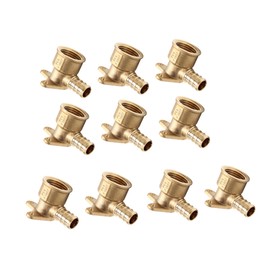 (Pack of 10) EFIELD Pex Drop-Ear Elbow Brass Crimp Fitting 1/2 Inch x 1/2 Inch Female NPT, ASTM F1807,(PEX1807159)