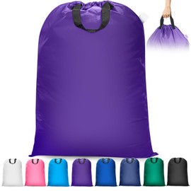 Isink Laundry Bag, 28" x 40" Extra Large Heavy Duty Laundry Bag With Handles, Travel Laundry Bag for Dirty Clothes, Laundry Bag for Traveling, Dirty Clothes Travel Bag, Laundry Bag for Camp (Purple)