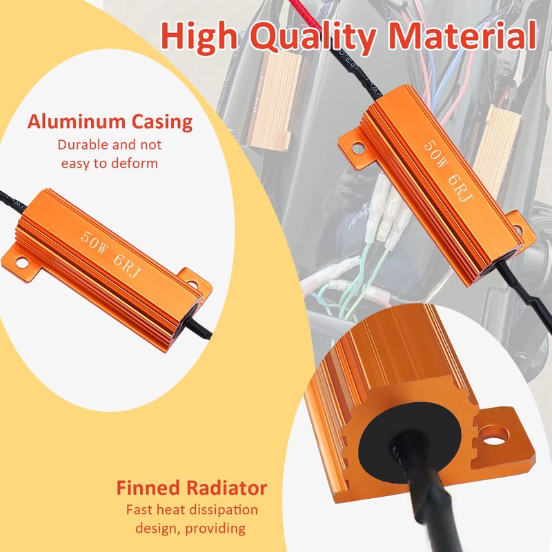 4Pcs 50W 6Ohm Load Resistors, Load Resistors LED Turn Signal,