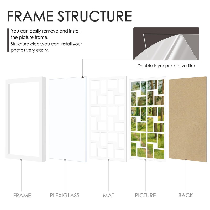 DUENPY 22x32 Collage Picture Frame 4x6 Picture Frames Collage Wall