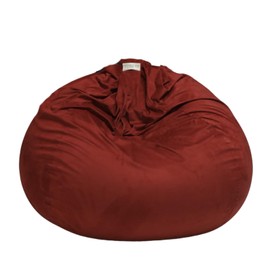 Tusrai Beanbag Cover with Liner Only Removable 3ft (No Filler) Ultra Soft Velvety Luxurious Stretch Microfiber Suede Beanbag Chair Cover 3ft for Adults Indoor Pear Style Large - Black Cherry