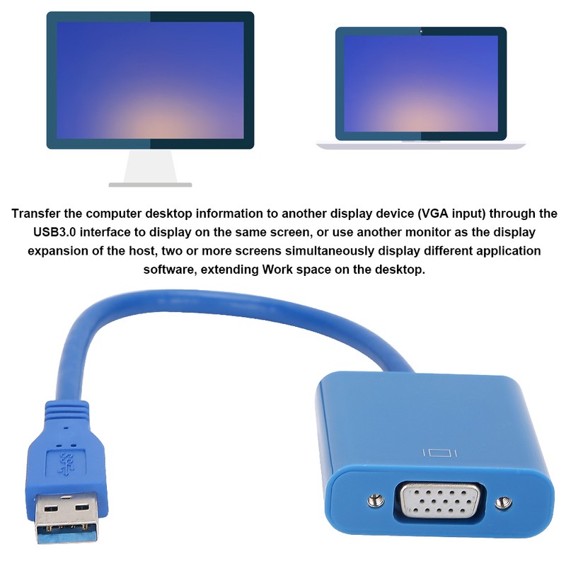 USB 3.0 to VGA Video Graphics Card Display External Cable