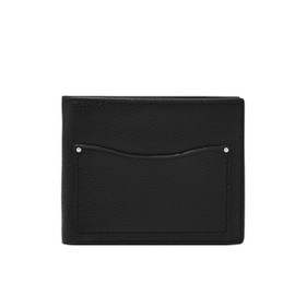Fossil Men's Wallet - Anderson Leather Coin Pocket Bifold Ml4579406 - 4.5" L x 3/4" W x 3.5" H, black