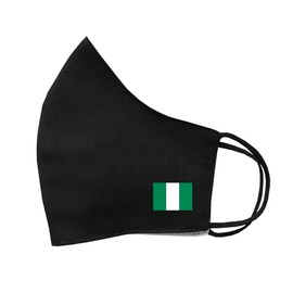 inking house SET OF 4 X Nigerian Flag Cotton Face Mask Protective Covering Washable Reusable Breathable Cover Nigeria Mask,Black,14.5 cm x 13 cm