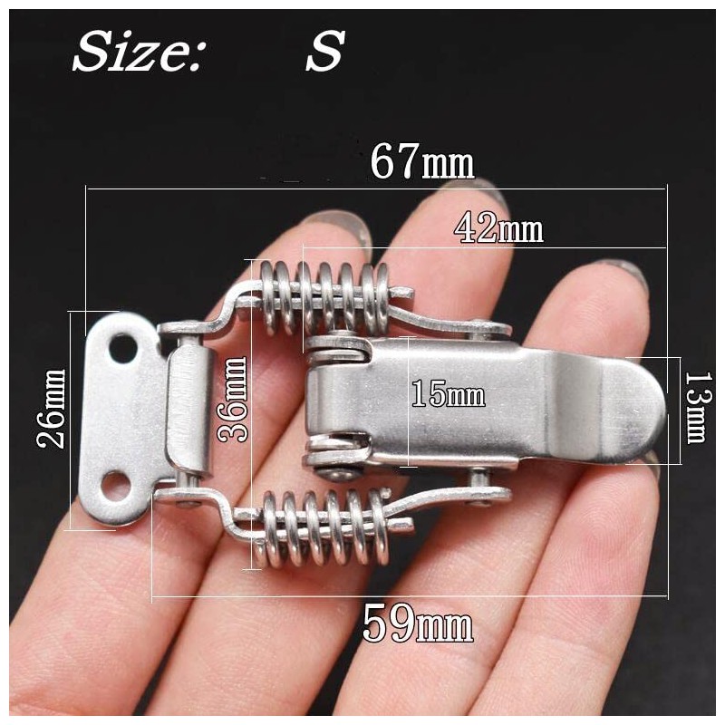90 Degrees spring hasp Toolbox toggle latches lock，Stainless steel 304