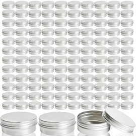 120 Pack Round Aluminum Tin with Screw Lid 2 oz Round Metal Cans Containers Empty Balm Storage Jars DIY Crafts Refillable Tin for Candle Salve Cosmetic Spices Food Lotion Beard (Color Set 1)