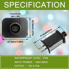 SIGANDG 12V 9W LED Transformer Replacement Class 2 Power Supply for Christmas String Light Inflatable Decorations LED Controller IP44 Waterproof Low Voltage