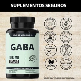 Beyond Vitamins  Gaba 1000 Mg, Con Cápsulas De Tecnología Vegana - Suplementos Gym - Sin Rellenos- Vitaminas Mujer  Hombre - 60 Cápsulas              