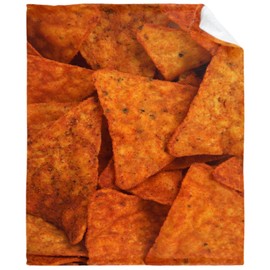 ARTBLANKET Nachos Chips Blanket for Fall Winter Spring All Season Warm Fuzzy 60x50 in for Medium Microplush Lightweight Thermal Fleece Summer Autumn Blankets for Couch Bed Sofa
