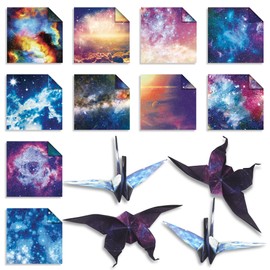 Origami Paper 6x6 Double Sided 50 Sheets 10 Colors origami kit Japanese Chiyo Square Craft Kits Easy Fold Arts Crafts DIY Handwork Beginner Starry Sky