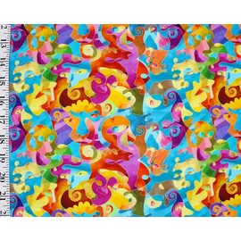 Little Johnny 100% Cotton Cubist Faces Cotton Fabric 149cm Wide Craft Fabric Material for Quilting, Clothing, Sewing