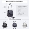 Faux Leather Studded Embossed Skull Chain Backpack Shoulder Bag (Navy)