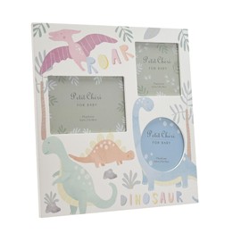 Widdop Petit Cheri Dinosaur Collage Photo Frame - 3 Apertures - Perfect Newborn or Baby - Gift Present For Baby Shower New Baby Litte One