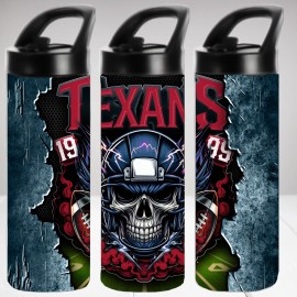 Unbranded Houston Texans Skull 20 oz Stainless Steel Insulated Water Bottle