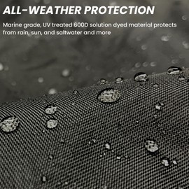 SavvyCraft Waterproof Boat Steering Wheel Covers, Heavy Duty Solution-Dyed 600D Fade-Resistant UV Protection Sailboat Yacht Marine Steering Wheel Protector Case, Vecro and Zipper Closure Black 26"