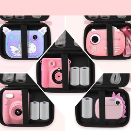 Leayjeen Kinderkamera Sofortbildkamera Tasche Schutzhülle kompatibel mit uleway/Hiievpu/NUOTUN/GREENKINDER/Gofunly/YORKOO und Druckpapier, Weihnachten Geschenk für Kinder 3-14 Jahren (nur Hülle) Rosa