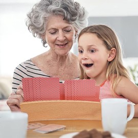 YOUDALIS 2Pcs Playing Card Holder,Curved Shape Wooden Cards Holders,Hands Free Poker Rack Organizer for Kids Adults Seniors Card Game Accessories for Bridge