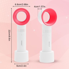 fenshine Portable USB Rechargeable Mini Fan Eyelash Fan Dryer Bladeless Handheld for Eyelash Extension, Air Conditioning Blower for Essential Eyelash Extension Supplies (White 02)