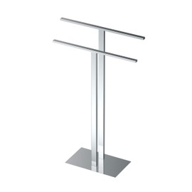 Gatco 1552C Modern Floorstanding Double 32.50 inch Towel Holder, Chrome