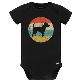 Retro Jack Russell Terrier Icon Dog Silhouette Baby Bodysuit (Black), 3-6 Months Black
