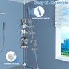 Rustproof Shower Corner Caddy Shelf for Bathroom Tension Pole Organizer