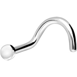 PIERCINGLINE Nose Piercing | Titanium | 2 mm Plate | Piercing Nose Stud Spiral | Choice of Colours, Titanium