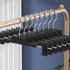 20 Pack Heavy DutyPants Skirt Hangers with Clips,Black,12 Inch