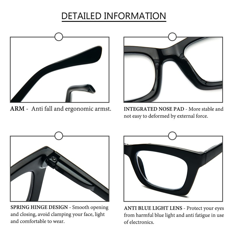 REAVEE REAVEE 3 Pack Oprah Style Reading Glasses Blue Light