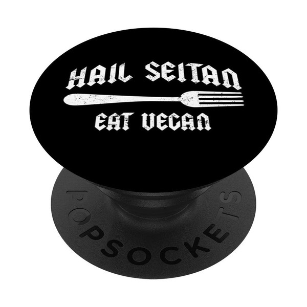 Hail Seitan, Eat Vegan Funny Distressed PopSockets Grip and Stand