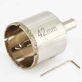 DaduoRi 1 5/8 (42mm) Inch Diamond Hole Saw with Pilot Bit, Easy Drilling 1 5/8" Tile Drill Bits for Porcelain Tile, Granite, Ceramic, Marble, Glass, Stones, 1 3/8" Depth of Cut