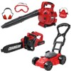Kids Leaf Blower, Toy Chainsaw, and Lawn Mower Set |