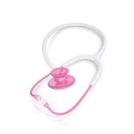 MDF Acoustica Lightweight Stethoscope, Adult, Dual Head, White Tube, Pink Pinkore Chestpiece-Headset, MDF747XPPO29