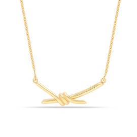 LeCalla 925 Sterling Silver 14K Gold-Plated Love Knot Pendant Necklace|Gold Plated Silver Sterling Love pendant Necklace|Love Knot CZ Pendant Necklace for Women Teen