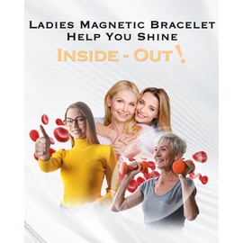 Jeracol Titanium Steel Magnetic Bracelet for Women,Adjustable Length Crystals Design Magnetic Wristband with Strong Magnets for Women,with Sizing Tool & Jewelry Gift Box