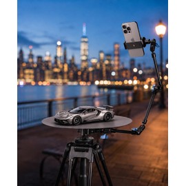 360 Degree Rotation Smartphone Spinner,DIY Photography Turntable Photo Booth for YouTube Unboxing Vlog Video/B-Roll Food/Jewelry Slow Motion Bullet-time