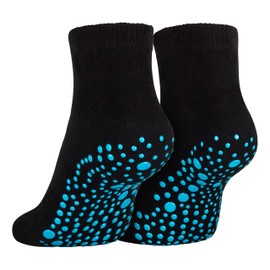 Piarini 1 Pair of Short Toe Socks - ABS Cotton Socks - Socks for Yoga Dance Pilates Fitness - Black Grey Pink White 35-38 39-42, black