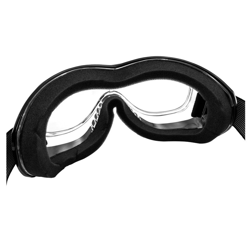 Pacific Coast Airfoil Black Goggles with Anti Fog Clear Polycarbonate