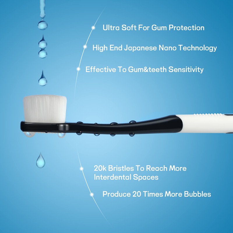 OB rush Ultra Soft Toothbrush for Sensitive Gums, 20k Nano