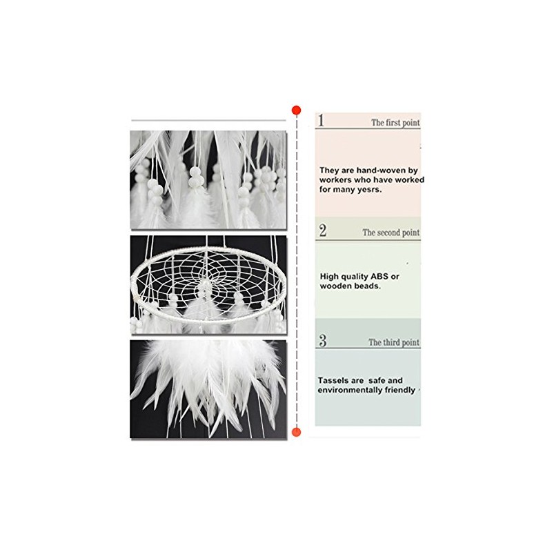 Large Dream Catchers, Extra Big White Goose Feathers Handmade Decorative