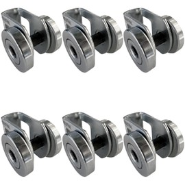 ANDUSTRIAL - 2 Bearing Trolley Assembly Rollers - Silver Finish: Electro-Galvanized Zinc - Fits 1-5/8" Wide and All Taller Strut Channels - Design Load: 50 Lbs - 6 Pcs
