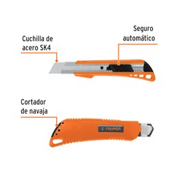 Truper CUT-7, Cutter, cuchilla de 25 mm, Alma métalica