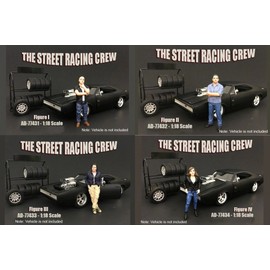 American Diorama Street Racing Set of 4 1/18 Scale Figurines Diecast Accessories