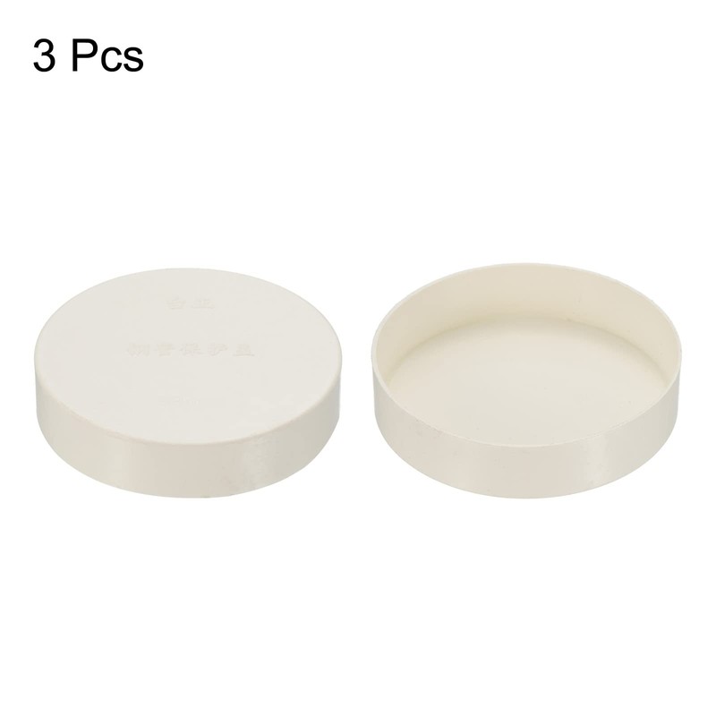 PATIKIL 3.5" PVC Pipe End Cap Fitting, 3 Pack Furniture