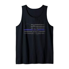Thin Blue Line, Betsy Ross + Gadsden Snake Tactical Black Tank Top