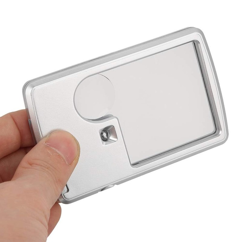 LED Pocket Magnifier Credit Card Size 3X 6X Illuminated Acrylic