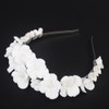 BERYUAN Wedding Flower Pearls Hair Tiara Silver Pearls Flower Headband