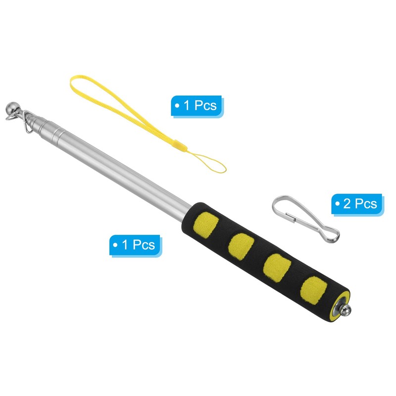 PATIKIL 2M/6.5Feet Telescopic Handheld Flagpoles, 1Set Retractable Teachers Pointer Stick